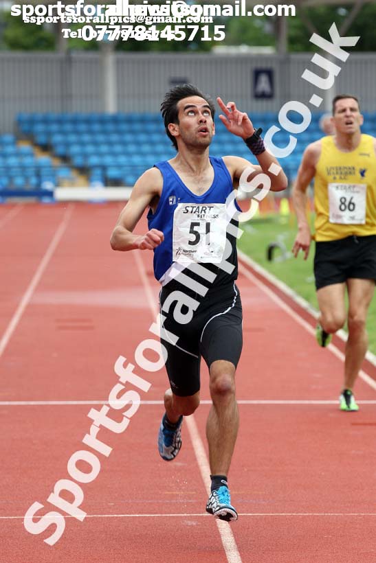 Senior mens 3000 metres steeplechase, Northern Senior and Under-20s Champs., SportsCity, Manchester. Photo: David T. Hewitson/Sports for All Pics